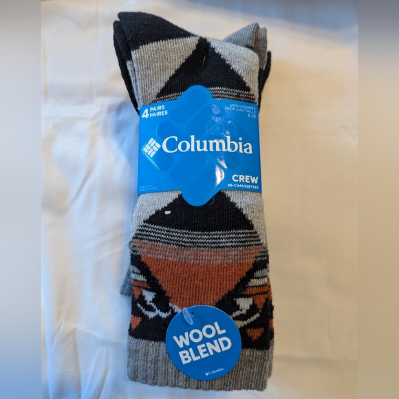 Columbia Other - Mens Columbia Crew Wool Blend Socks 4 Pairs Brand New